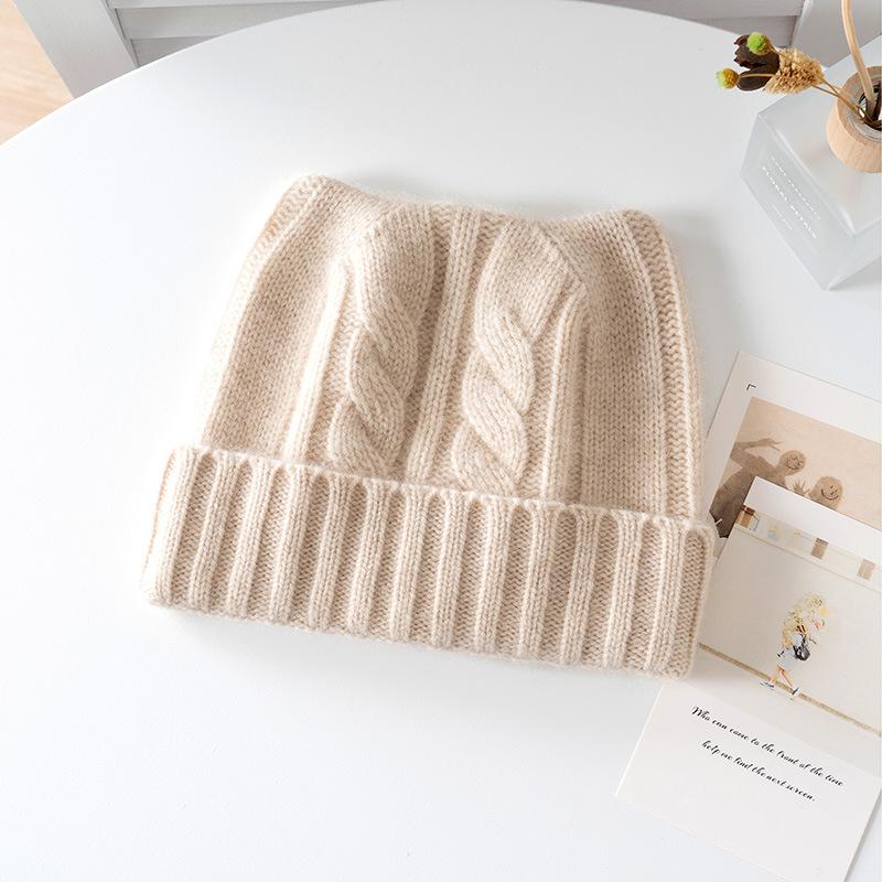 Baby cashmere children's hats autumn and winter thickened cold-proof and warm knitted hats Baotou wool hats