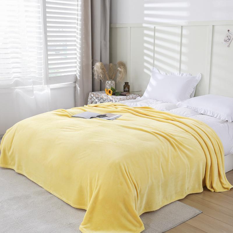 Einfarbige Decke, Korallenfleece, Dicke Flanell-Nap-Decke, Einzel- und Doppelbettdecke, Sofadecke