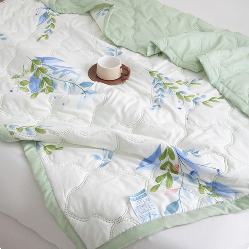 1PC Floral Style Breathable Air Conditioning Blanket Adults Kids Thin Quilt Skin-friendly