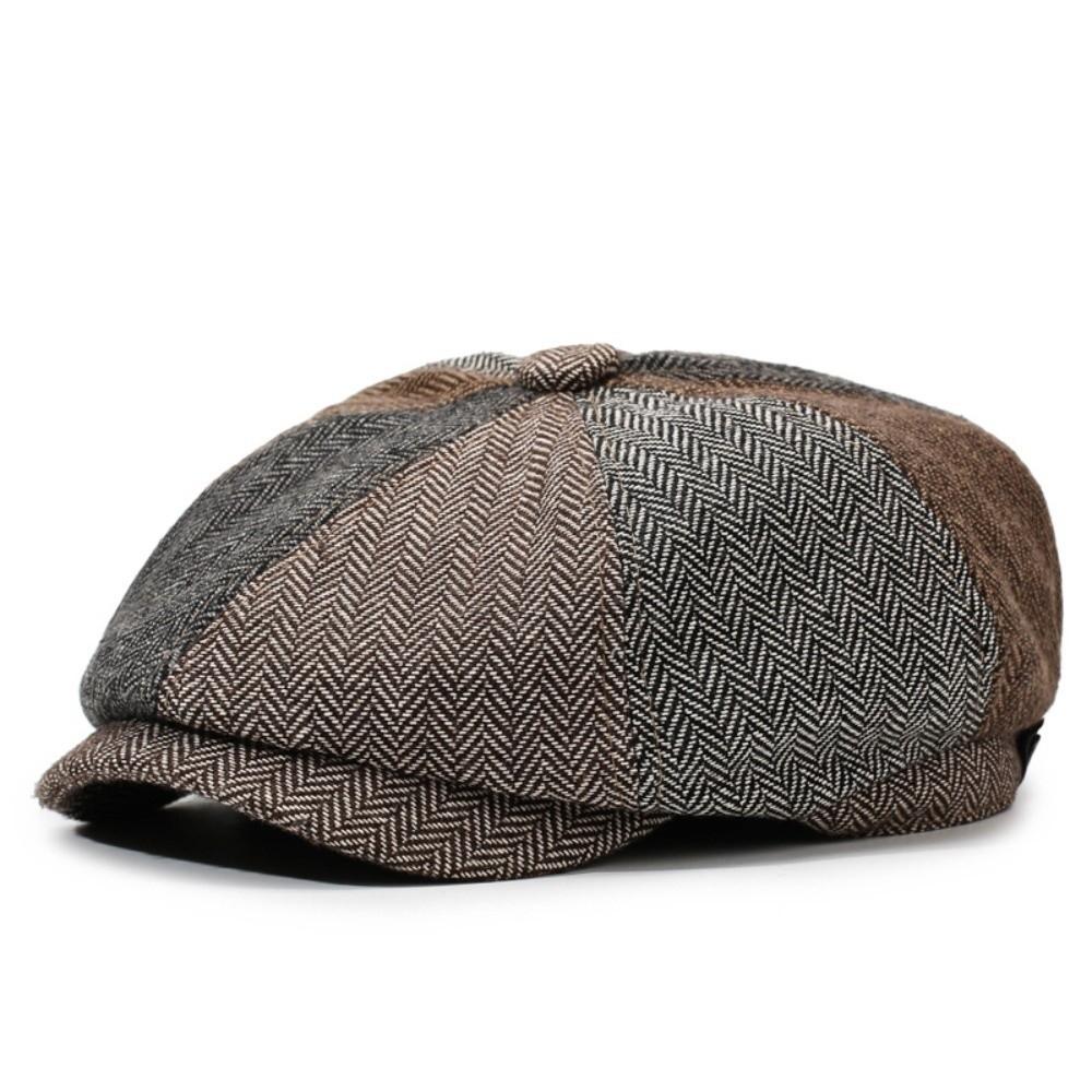 Autumn Winter Casual Men Newsboy Hat Classic Tweed Material Beret Hats Flat Design Retro Style Street Caps Unisex
