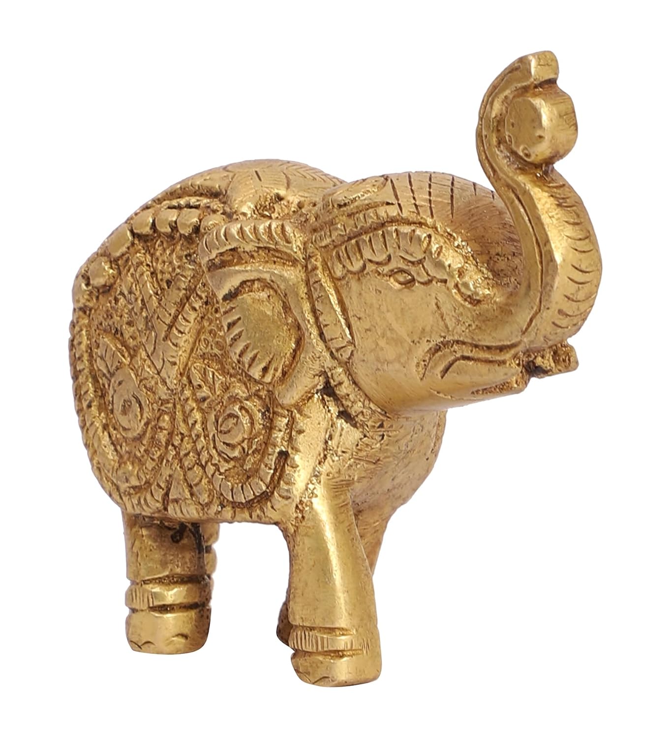 Handmade Ethnic Indian Brass Elephant Decor Showpiece, Idol, Size - Standard
