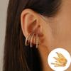 Luxury Multilayer Zircon Ear Cuff Faux Earrings for Women Vintage C-Shape Fake Piercing Earcuff Fashion Party Jewelry Gifts