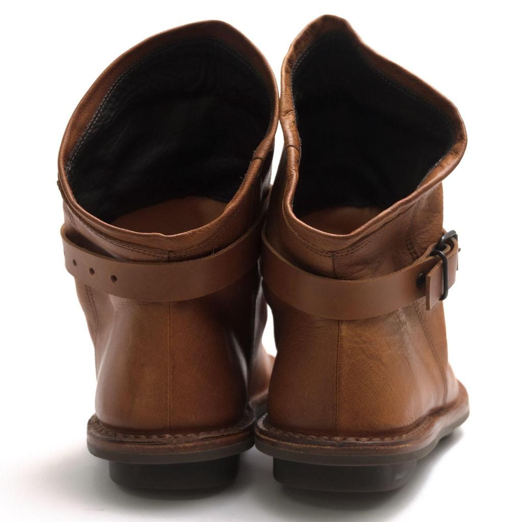 Used Trippen short boots shoes women's women's leather genuine leather brown brown BOMB grained leather shrink leather classic