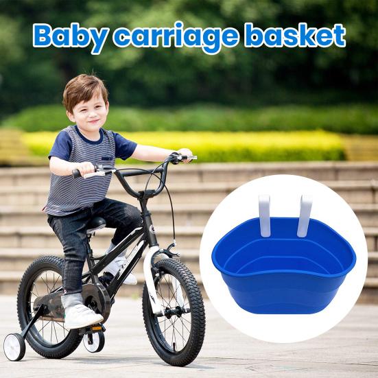 Bicycle Scooter Basket Large Capacity Bright Color Smooth Edge Strong Load-bearing Simple Installation Kids Bicycle Scooter Basket Storage