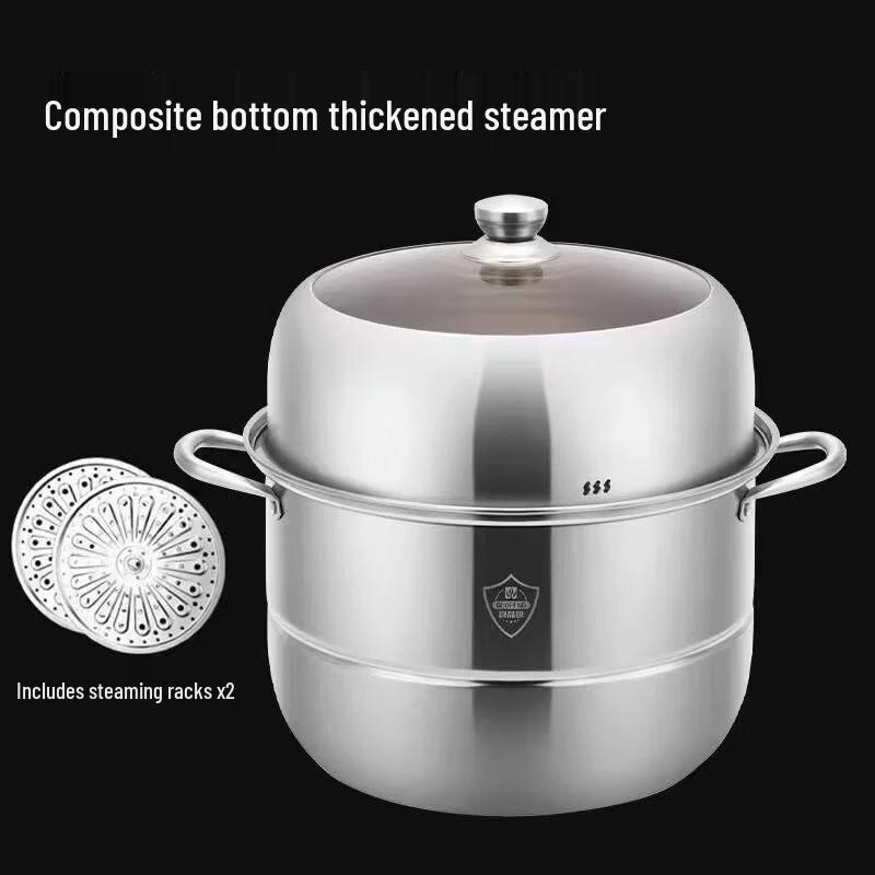 Crown GL-32CM Stainless Steel Double Steamer Pot