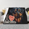 Rottweiler Dog Blankets Soft Warm Flannel Throw Blanket Plush for Bed Living Room Picnic Travel Home Sofa