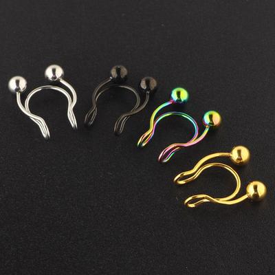 5pcs Nose Lip Hoop Stainless Steel Septum Rings No Pierce 20G 8mm