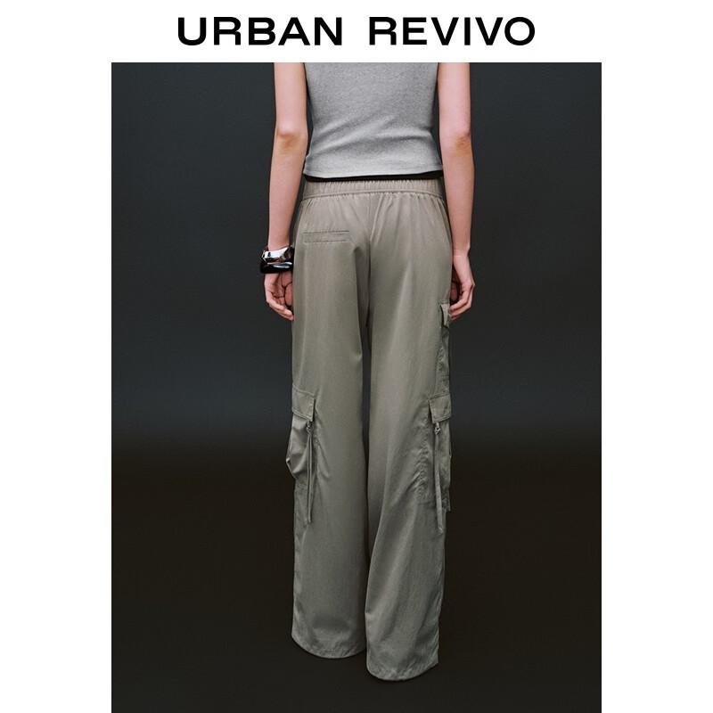 UR Women's Multi-Pocket High-Waist Wide-Leg Workwear Trousers