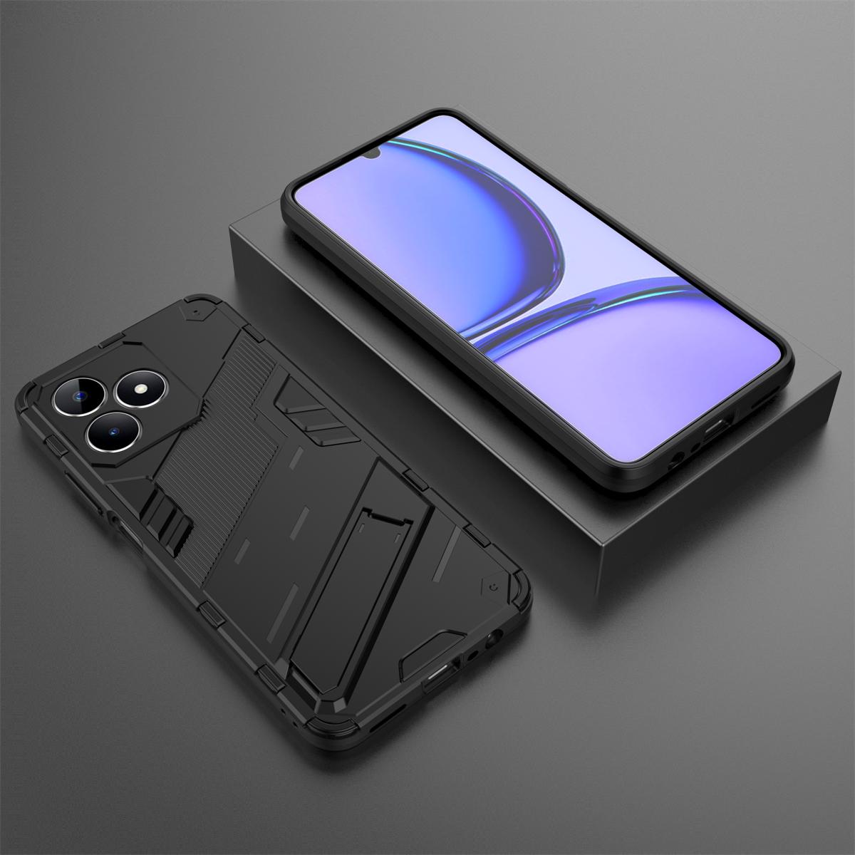 

Для Realme Note 50 Note50 чехол противоударный жесткий бронированный чехол-подставка для телефона задняя крышка For Realme Note 50 чёрный