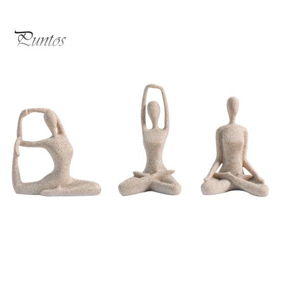 Contemporary Interior Accents 3Pcs Abstract Yoga Figure Sculpture Set, Hollow Dancer with Glossy Gold Matte Silver Black Luxury Resin Crafts