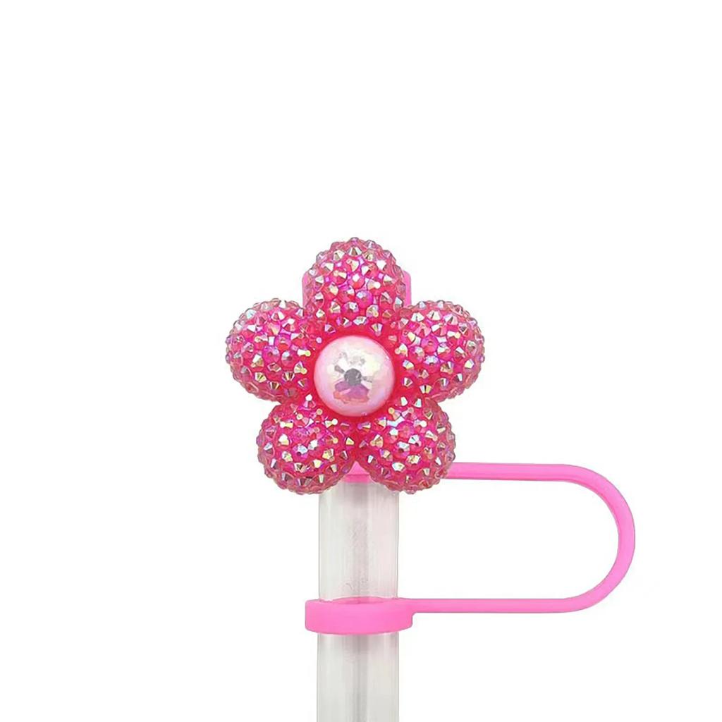 Blumen Strohhalm Kappen 10mm Silikon Strohhalm Spitzen Deckel Wiederverwendbarer Staubdichter Strohhalm Aufsatz für Stanleys Becher Partydeko