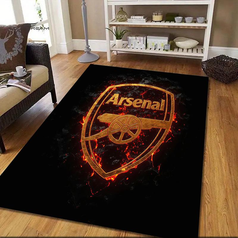 Arsenal Football Club2 Flanellmuster Quadratischer Teppich, Teppich, Teppich für Wohnzimmer Schlafzimmer Sofa Spielzimmer Dekoration, Rutschfeste Fußmatte