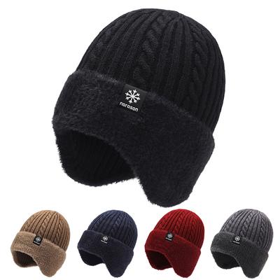 Men's Winter Cashmere Hat Women Coldproof Thick Cotton Hat Warm Cycling Windproof Hat Knitted Wool Hat