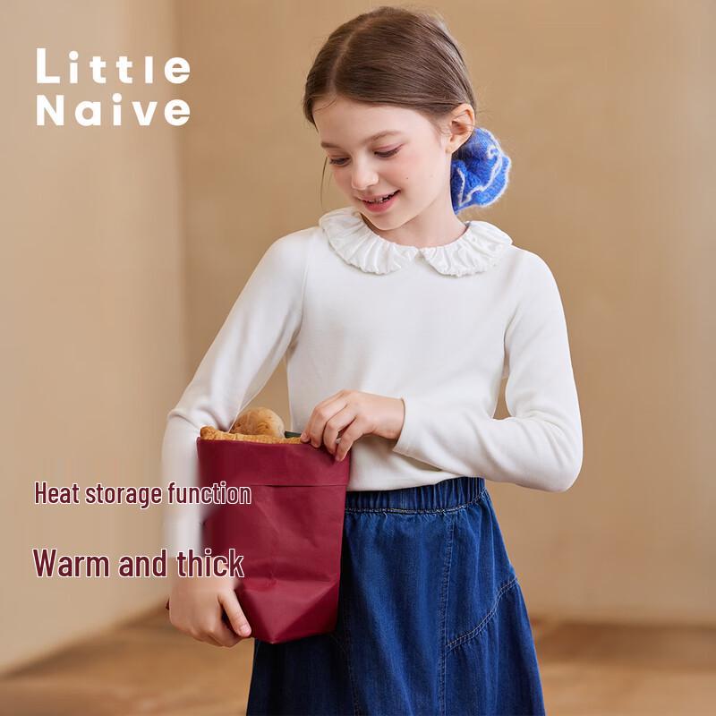 

Little Naive Girls Velvet Peter Pan Collar Long-sleeve Top 170