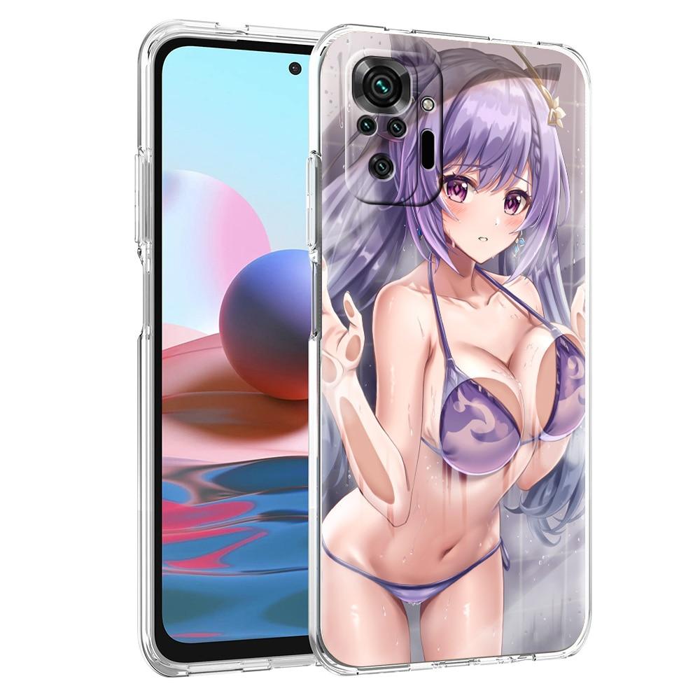 Pouzdro Genshin Impact Hentai Sexy Girl pro Xiaomi Poco X3 NFC M3 F3 Redmi Note 10 9S 9 8 Pro 7 8T 9C 9A 8A K40 Průhledný kryt