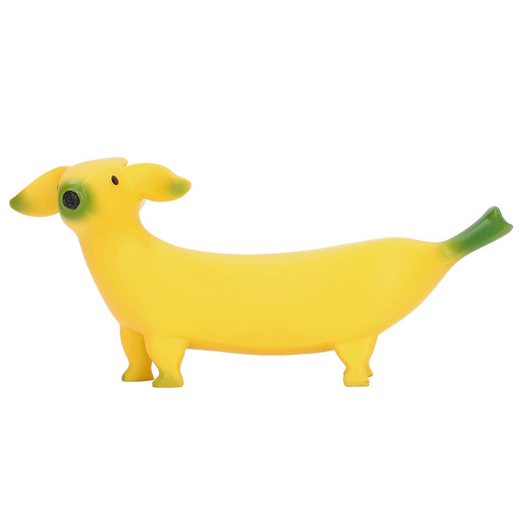 Banana Dog Sculpture Resin Funny Lovely Lightweight Banana Dog Art Decoration for Home Desktop L 20x9cm 7.9x3.5in
