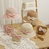 New Fashion Beach Hat Cute Outdoor Parent-child Hats 2-piece Womens Beach Set Sun Hat and Woven Bag Lightweight and Breathable
