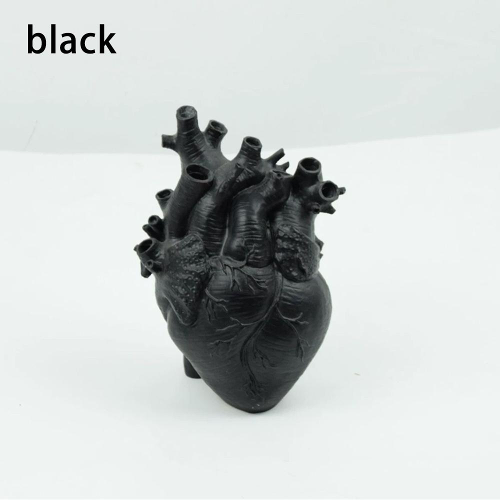 Simulation Heart Vase Flowerpot Resin Ornament Arts And Crafts Originality Home Desktop Flower Arrangement Decoration Gift
