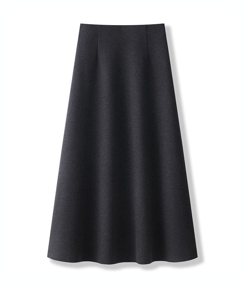 Women's Thickened Wool A-Line Skirt for Fall/Winter 2025 - High-Waisted, Hip Covering, Slimming Mid-Length Design