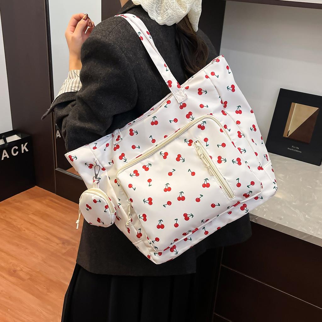 2025 New Fashionable Foreign Floral Large-capacity Shoulder Bag Simple and Portable Autumn and Winter Versatile Trend Handbag
