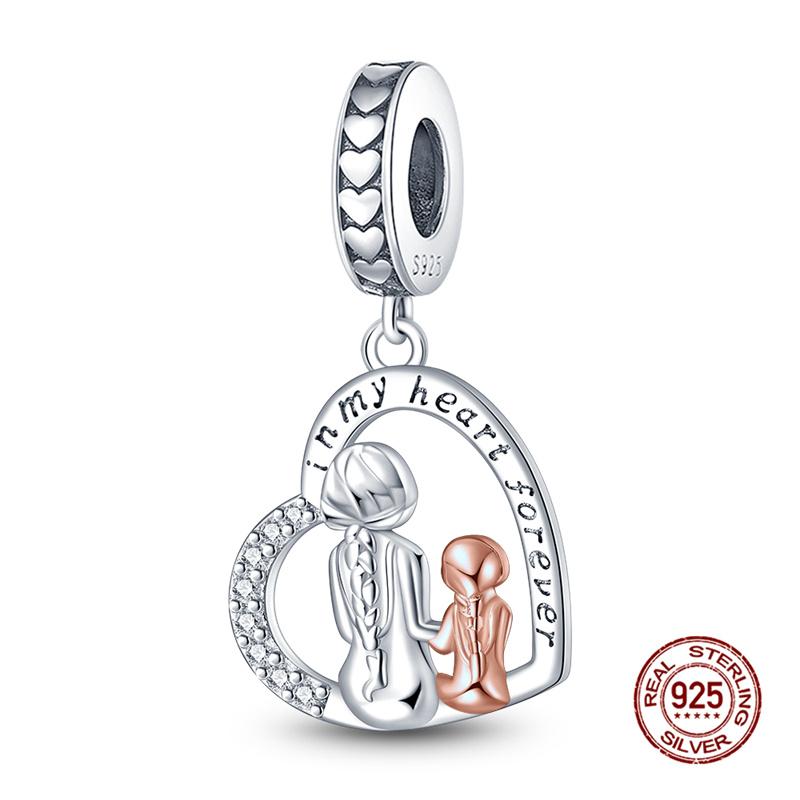 Original Charms Copper Good Life Heart Pendant Charm Beads Fits 3Mm Original Bracelets For Women Diy Fine Jewelry Gifts New