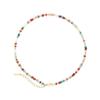 Fashionable Colorful Beads Natural Pearls Necklace Bracelet for Women Retro Gold Chain Jewelry Special Gifts Wear