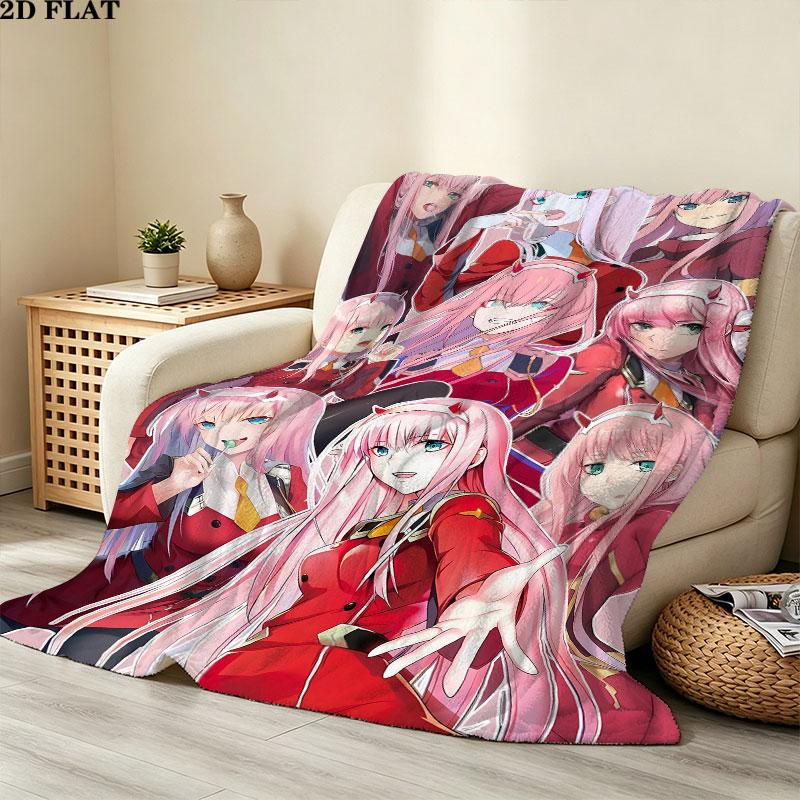 1 Stück Franxx Zero Two Gemustert Flanell Decke Geeignet für Alle Jahreszeiten Für Heimdekoration Wärme Und Komfort Geschenke Feiertagsgeschenk