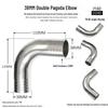 304 Stainless Steel 90° Welded Elbow Hose Fitting - Sizes 6, 8, 10, 12