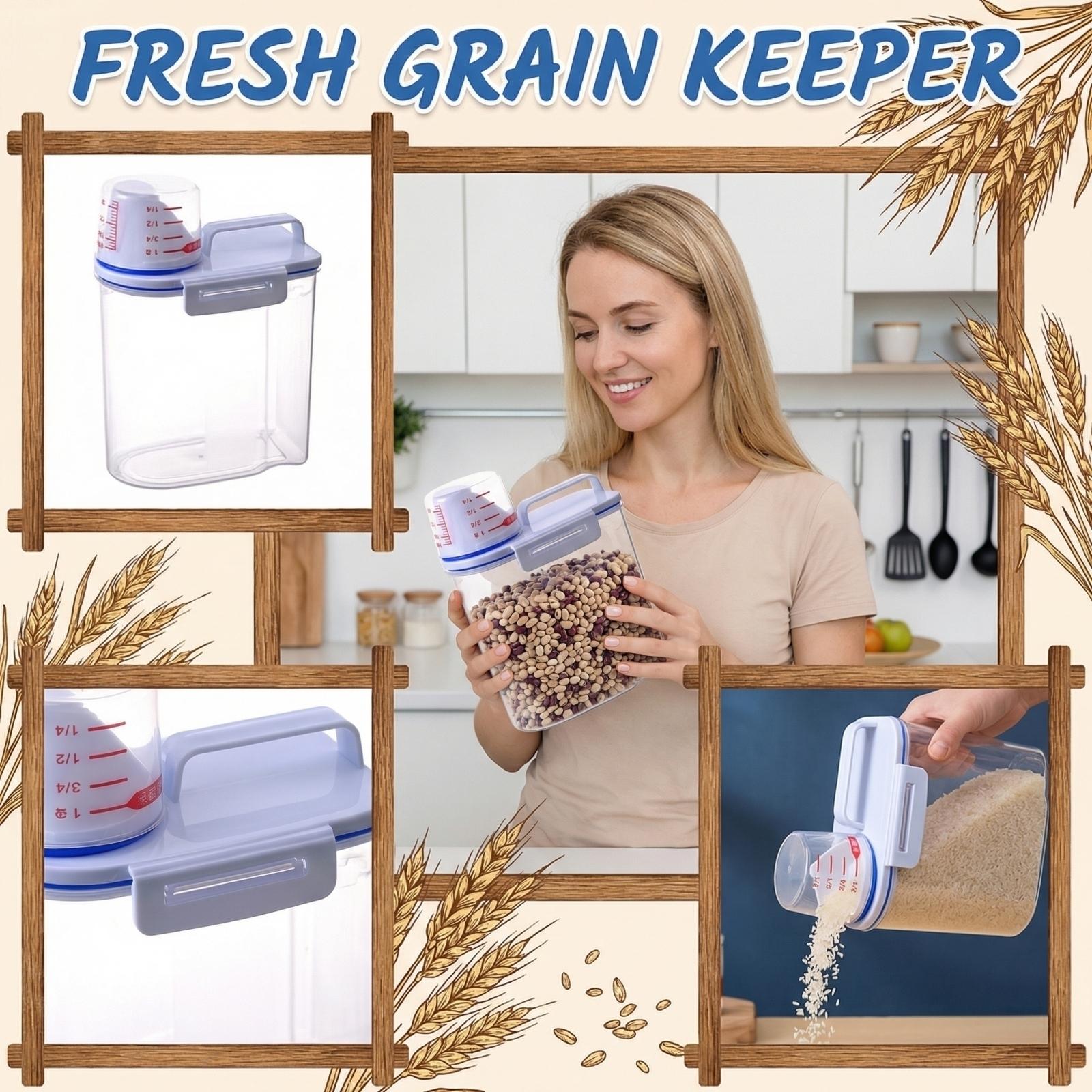

Airtight Food Storage Container Cereal Rice Organizer for Kitchen Pantry Grain one size белый
