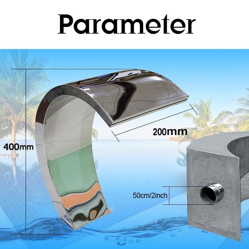 Swimming Pool Fountain Waterfall Stainless Steel Solar Fountain Pond Swimming Pool Filter Fountain Garden Decorative Faucet