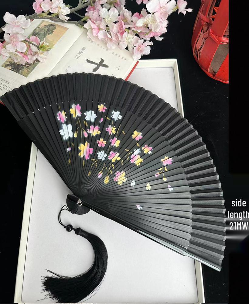Red Ancient Style Chinese Folding Dance Fan - Easy To Open & Close, Perfect for Hanfu, Cheongsam, and Runway Shows