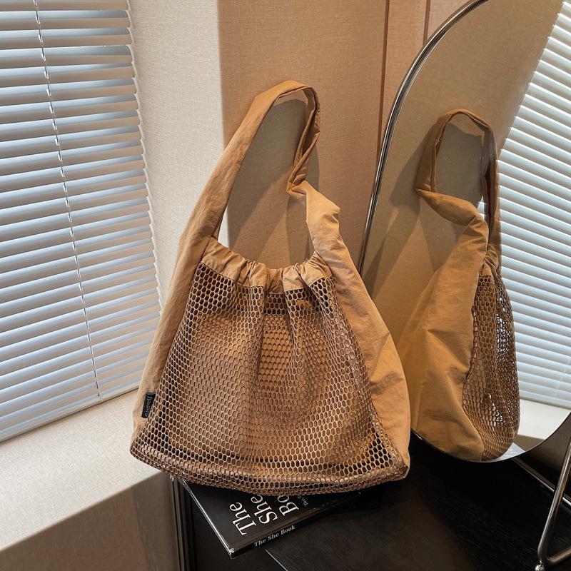 Hollow nylon bag women's  summer new vacation lightweight tote bag large capacity shoulder mother and child bag