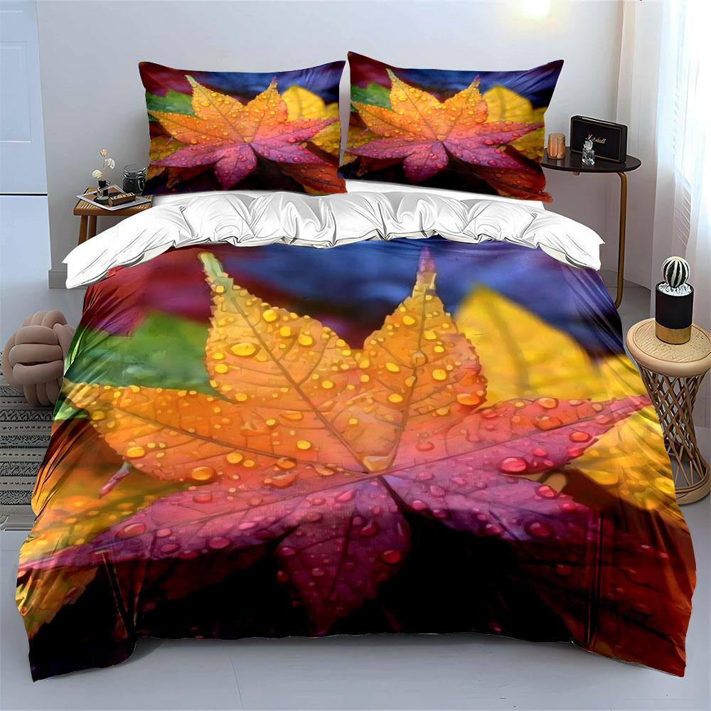 Autumn Leaf Set - Home Decor Multiple Sizes Kid'S And Adults' Bedroom Exquisite 3Pc Bedding Set, Gift