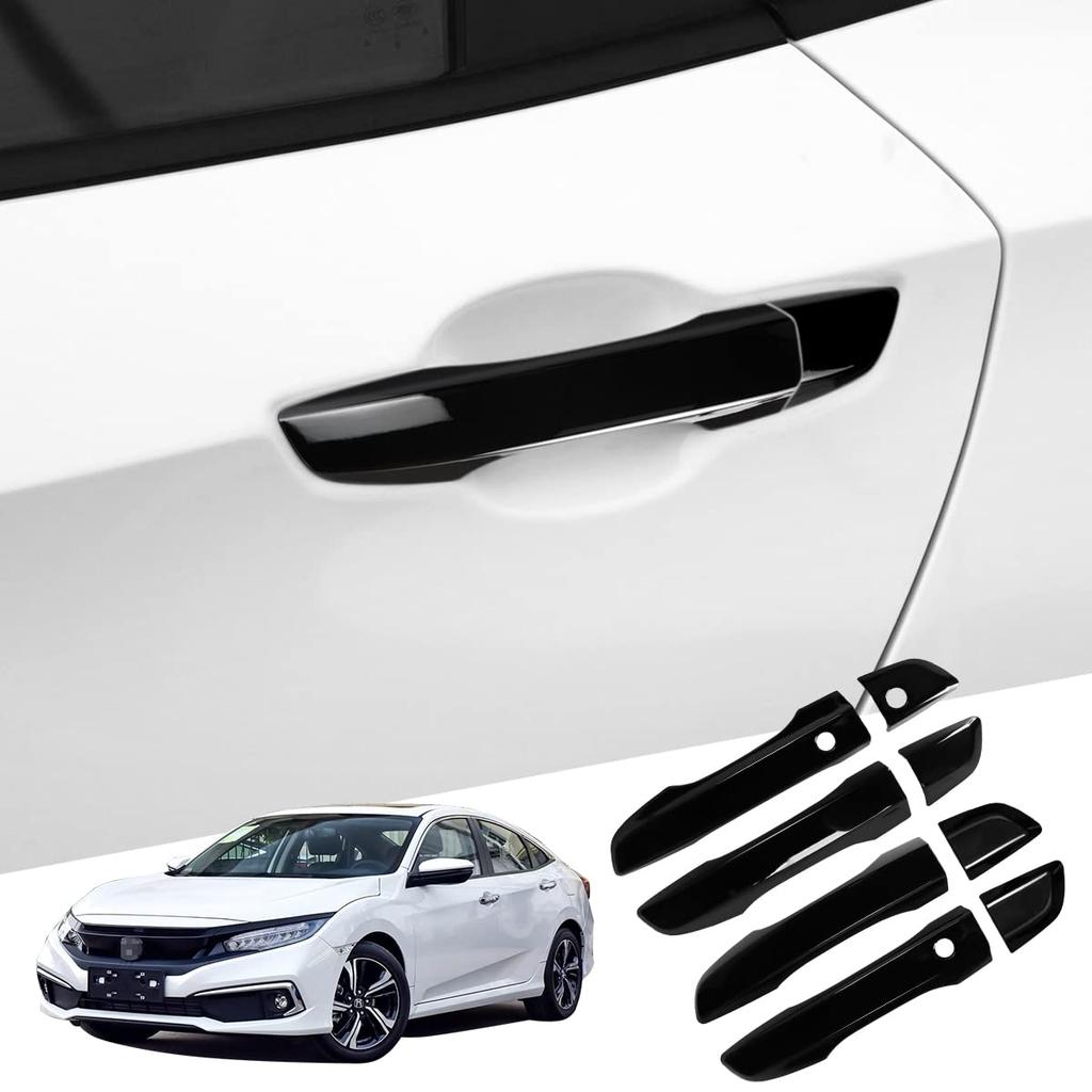 Marchfa Door Knob Covers for Honda Civic FC1 FK7 FK8 (2016-2020) - Exterior Decorations, Black, Right-Hand Drive