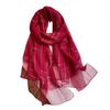 Four Season Silk Wool Scarf Women Hijab Plaid Pashmina Shawls And Wrap Luxury  Bandana Bufanda Blanket Scarves
