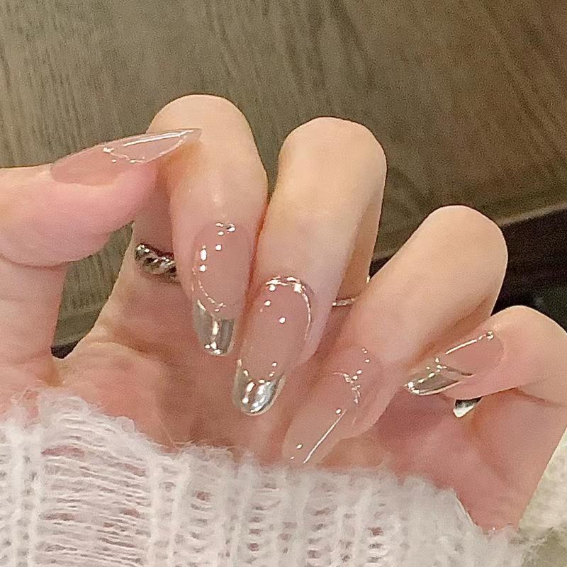 Noste nehty Advanced Kočičí oko Kamínky Francouzská Ručně dělaná Manikúra Nehtová fólie Spice Girl Čistá Touha Umělé nehty