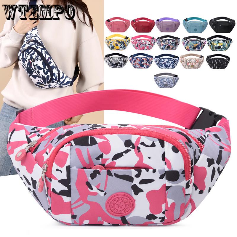 Women s Colorful Printed Large Capacity Waterproof Waist Bag Multi Layer Practical Wear Resistant Chest Bag розовый 980₽