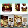 Premium Christmas Shower Curtain And Mat Set For A Cozy And Beautiful Bathroom