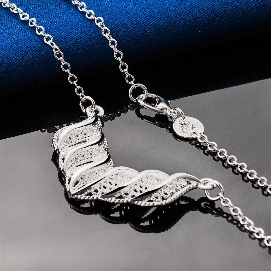 925 Sterling Silver 16-30 Inch Exquisite Geometric Pendant Necklace, Fashionable Wedding Women's Accessories Jewelry