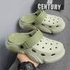Summertime Mens Thick-Soled Anti-Skid Breathable Toe-Cap Sandal Shoes Daily Beach Slide Shoes Plus Size Multicolor Men Shoes