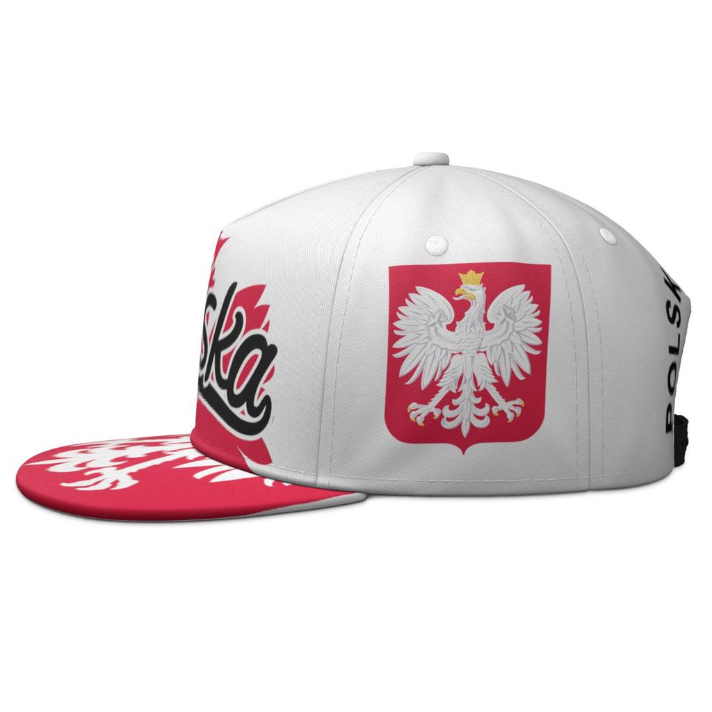Polska Darmowy Niestandardowy Nadruk Nazwy Logo Zdjęcie Płaskie Rondo Czapka Flaga Narodowa Pl Republika Polska Polski Kraj College Hip-hop Czapka