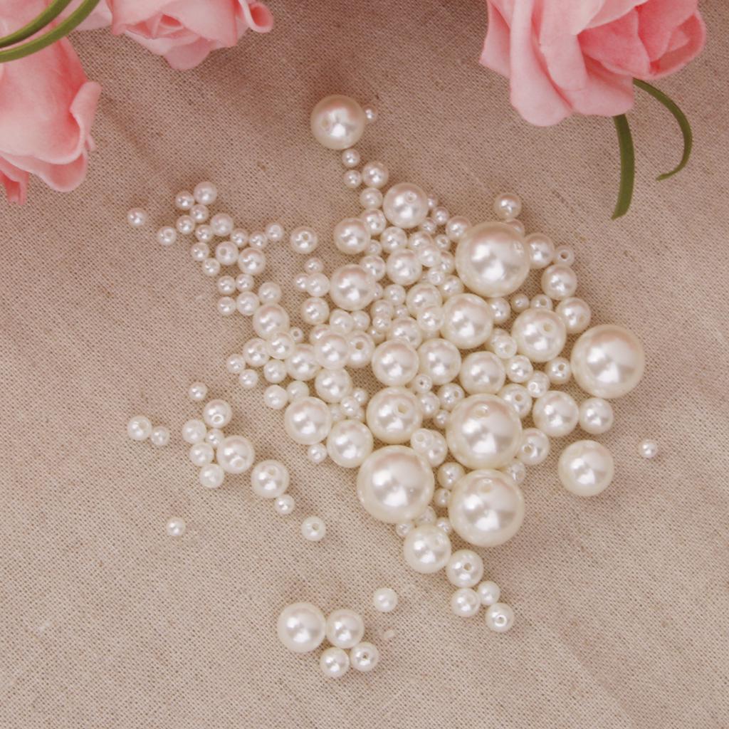 Pearl Beads 300pcs Resin Round Loose Faux Spacer Decorative