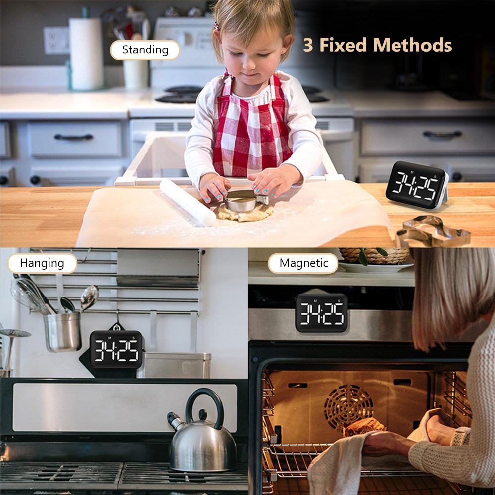 Temporizator digital Xiaomi 3Life 3 metode de fixare Contor LED Alarmă Reamintire manuală Numărătoare inversă electronică pentru gătit Studiu de duș