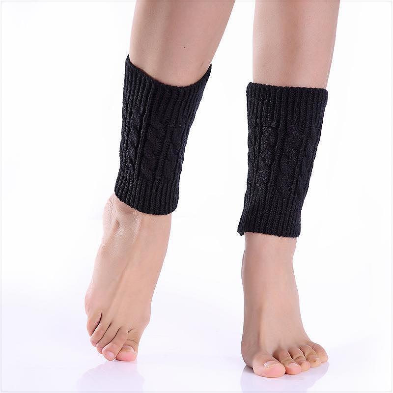 

European & American Cable Knit Wool Boot Covers - Short Leg Warmers for Autumn & Winter One Size