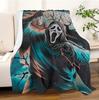 1PC Halloween Arts Throw Blanket Horrible Mask Ghost Art Skull Thin Blanket Gifts for Couch Bed Car Home Camping All Season Use