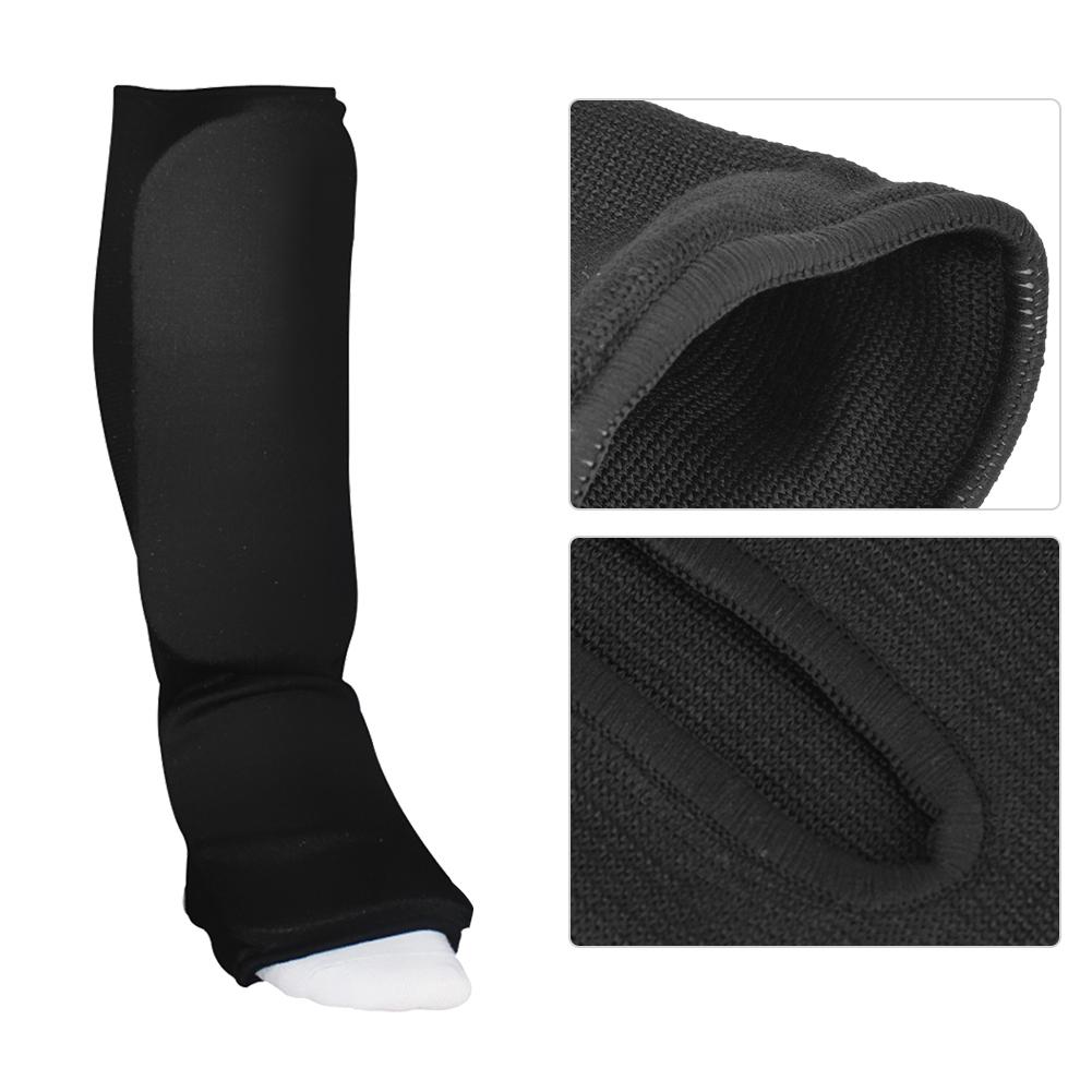 2 Stück Verdickter Sport Beinschutz Beinschutz Schienbeinschoner Schutzausrüstung für Karate Muay Thai Sandablack M