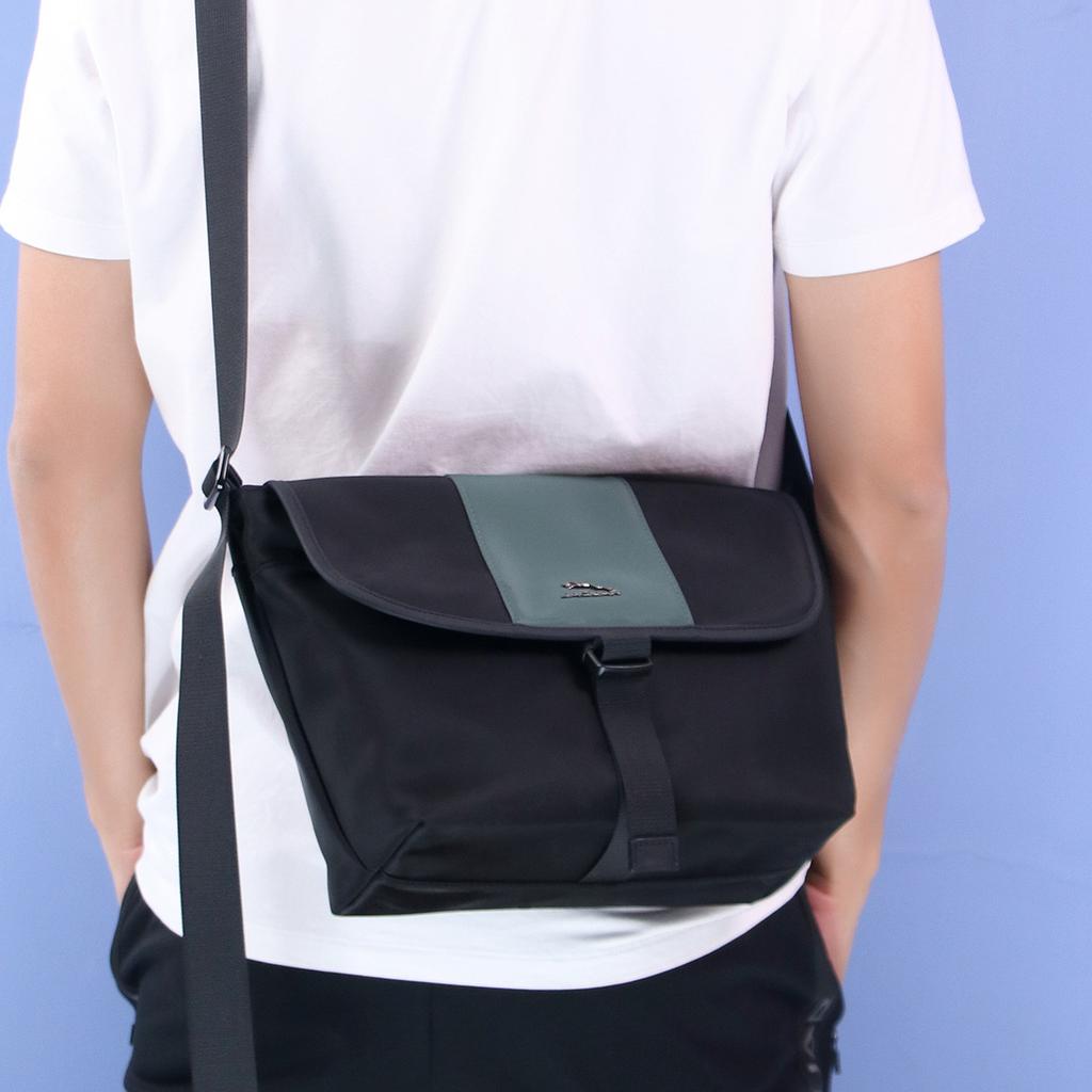 New JAGUAR Fabric Messenger Bag Crossbody Bag Shoulder Bag Men's Black/Green JA1T1201103111