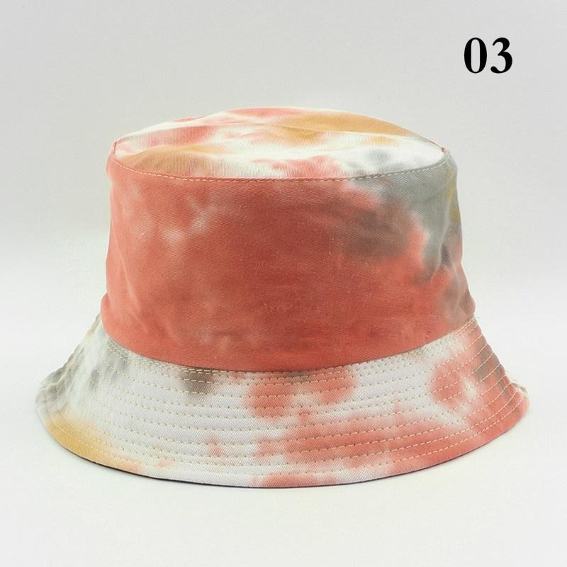 Fashion Summer Double-sided Hat Colorful Graffiti Fisherman Caps Dyeing Bucket Hats  Sunhats Girls LS