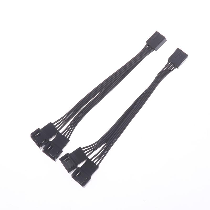 4Pin Pwm Fan Cable 1 To 2/3 Ways Splitter Black Sleeved Extension Cable Connector Pwm Extension Cables