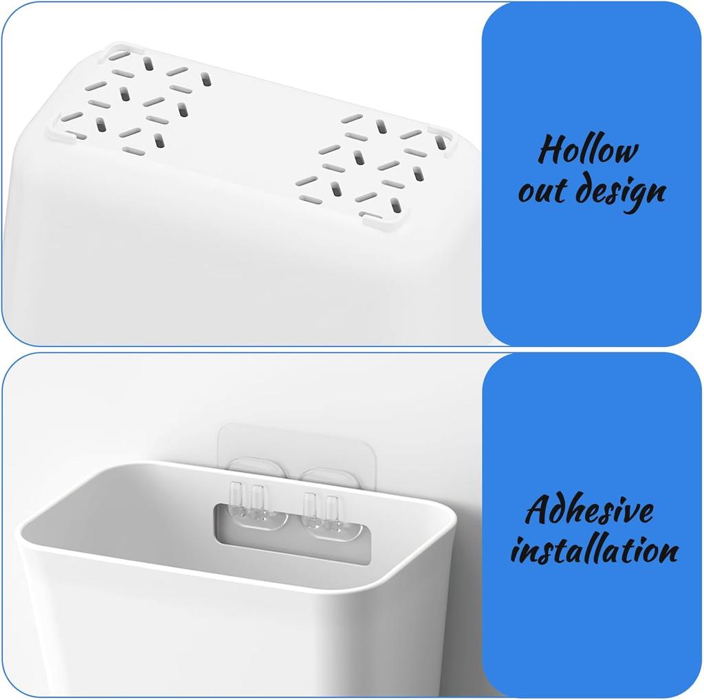 4 Pack Self-Adhesive Wall Mounted Storage Boxes, Kitchen Cabinet Door Storage Box Organiser, for Cupboard, Bathroom, Fridge Organiser Storage Box
